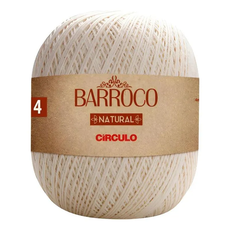 Linha Cordão Barbante Barroco Natural Círculo Nº4 - 700g Cor
