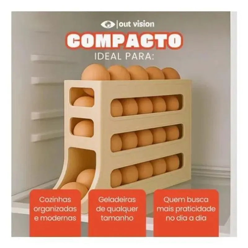Porta Ovos Organizador De Geladeira Bandeja Organizadora Des