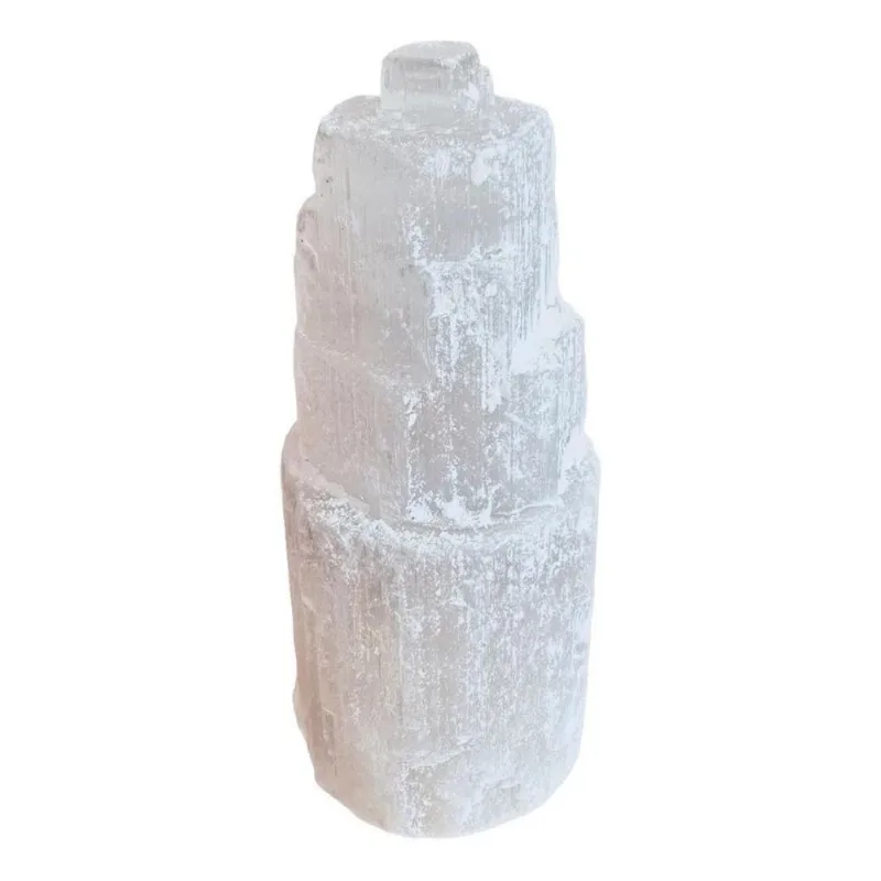 Torre Pedra Selenita Bruta 10cm Limpeza Energética