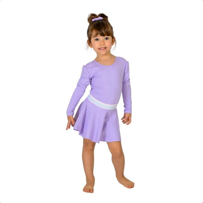 Saia Poá Ballet Infantil Godê com Elástico Poliamida