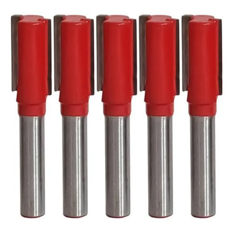Kit 5 Fresa Reta Paralela 10mm Haste 6mm Metal Duro Tupia