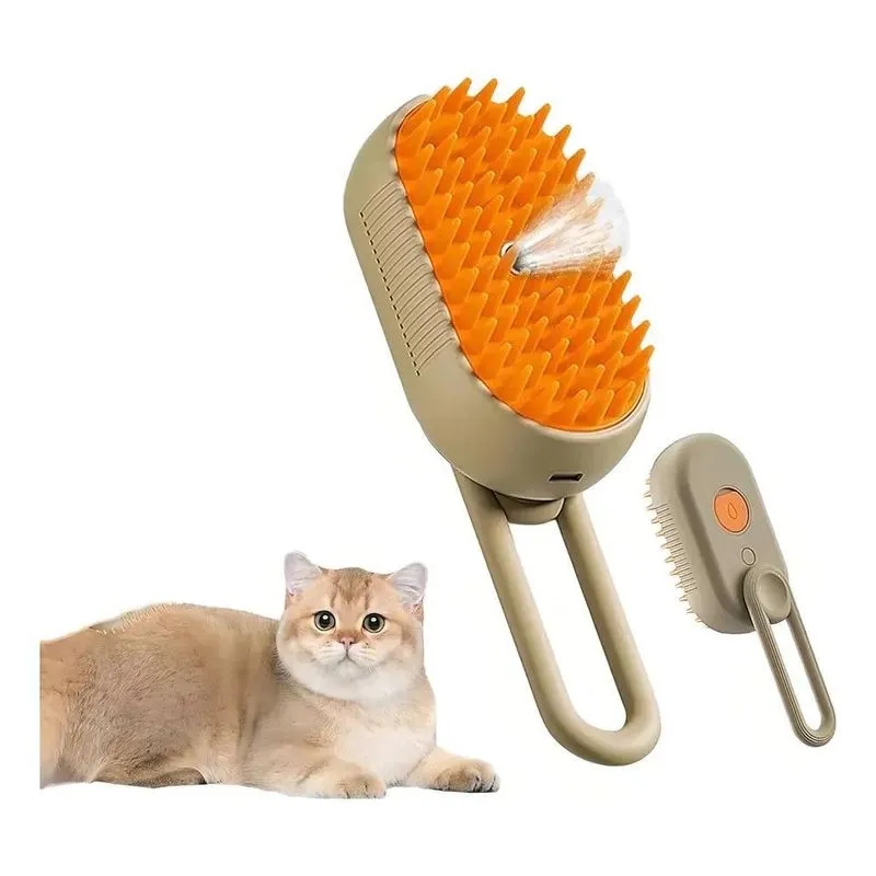 3x Escova De Vapor Massageadora Macia Para Cães E Gatos 3 Em