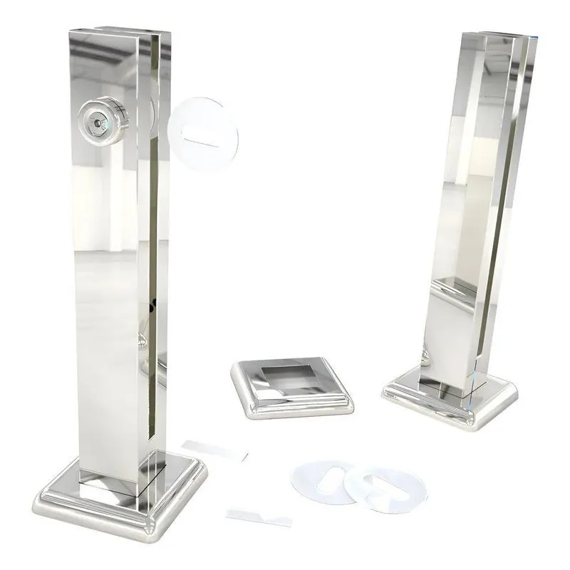 Torre Pinça Aco Inox Vidro Corrimão 30cm (Guarda Corpo) Poli