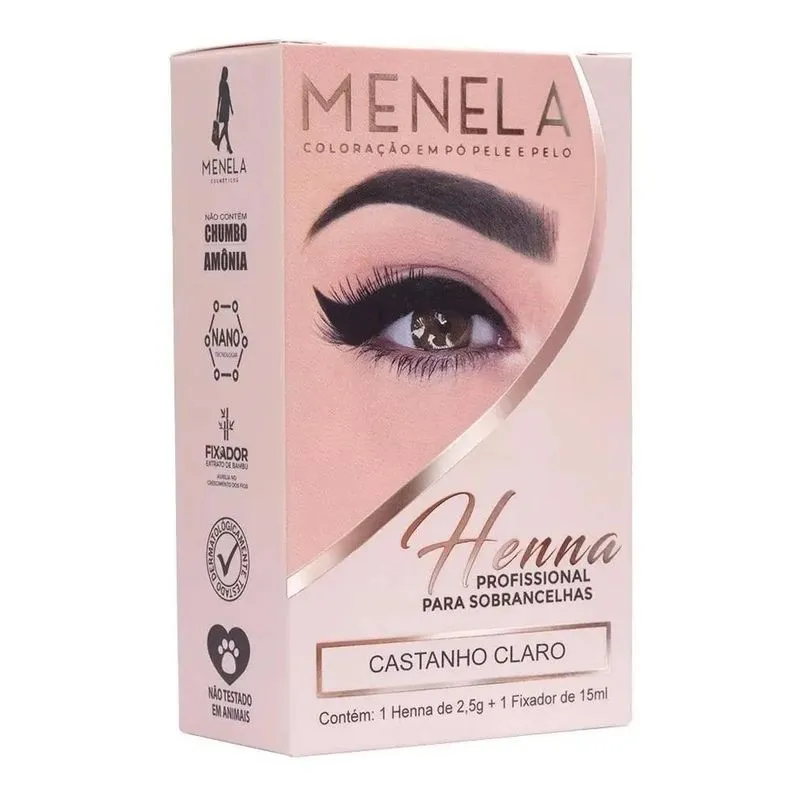 Henna Para Sobrancelhas Menela 2,5 G Castanho Claro