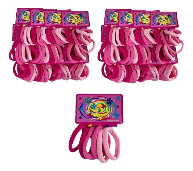 3x 144 Elásticos Rabico Xuxinha Tipo Meia Para Cabelo Atacad