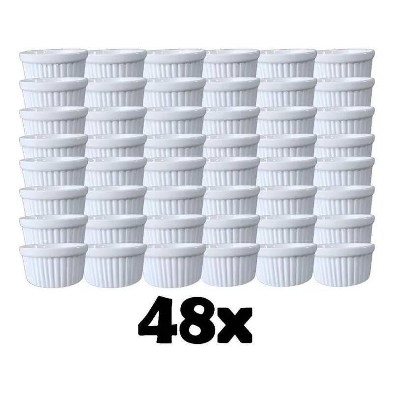 Ramekin Canelado Porcelana 40ml Finger Foods Kit Com 48 Cor