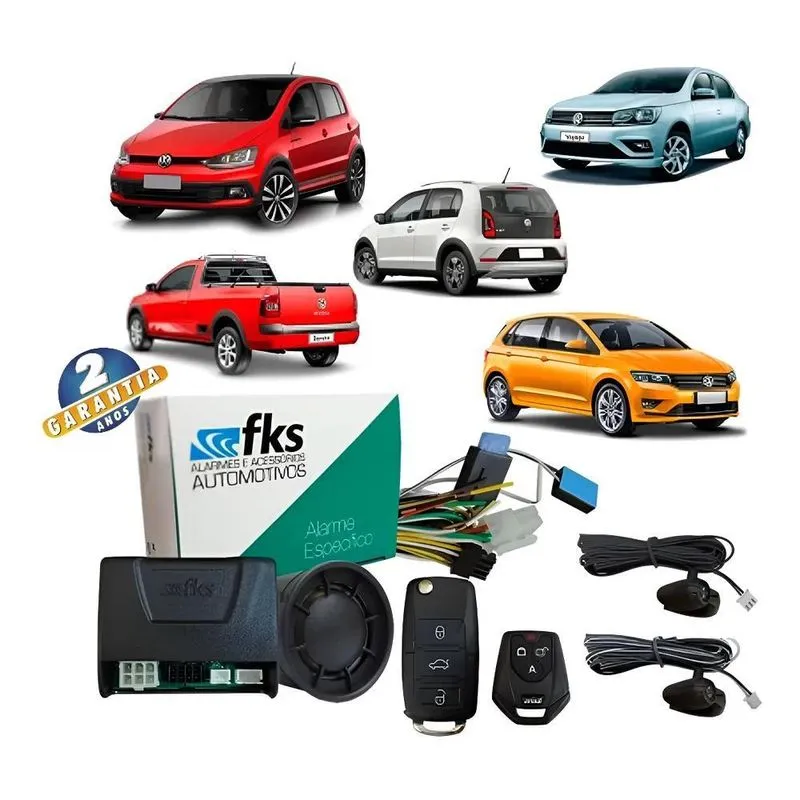 Alarme Automotivo Fk500 Vw Com 2 Controles Cr941 Cr962 Fks