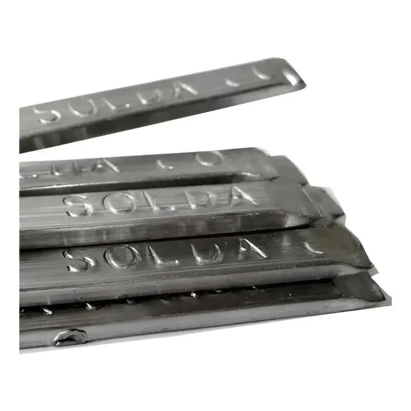 2x 05 Barras Vareta Verga Estanho Solda 50x50 Aprox. 355g Co