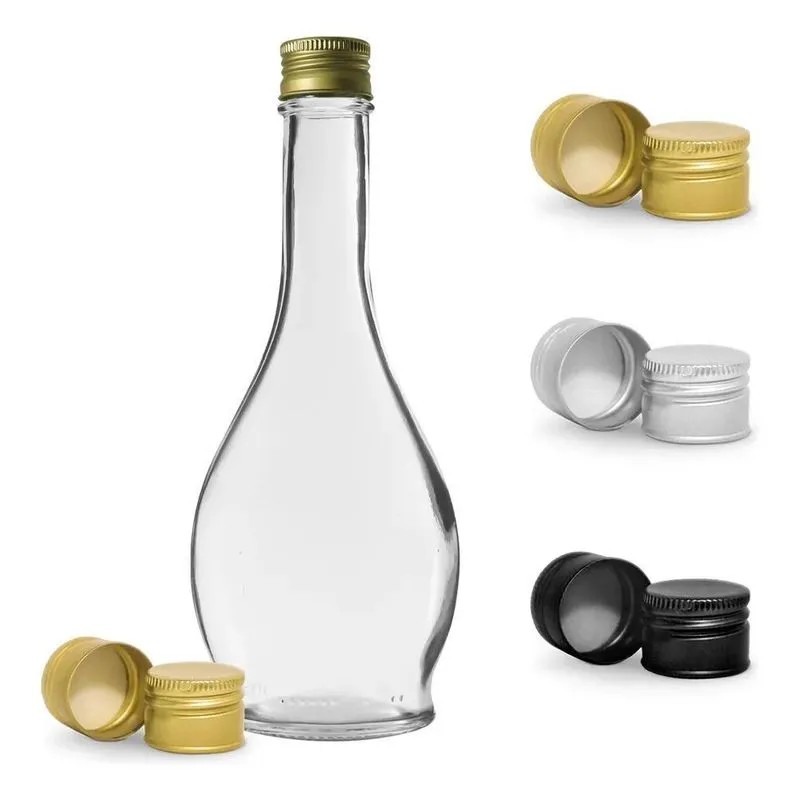 10 Garrafas De Vidro Firenze 375ml + Tampas Metálica E Doura
