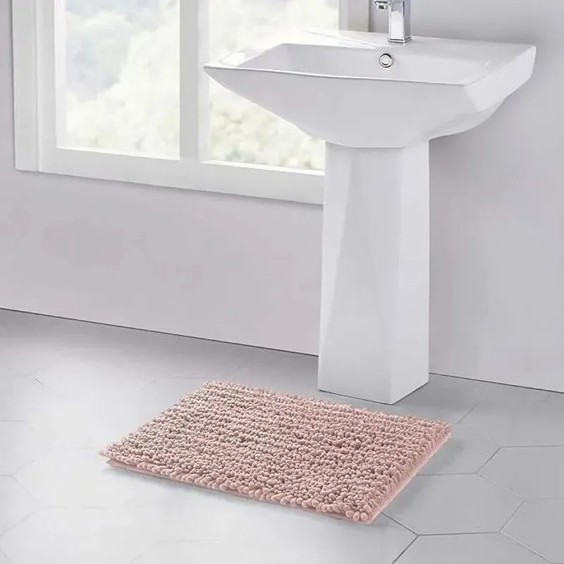 Tapete Para Banheiro Macarrãozinho Bolinha Antider Rosa Seco
