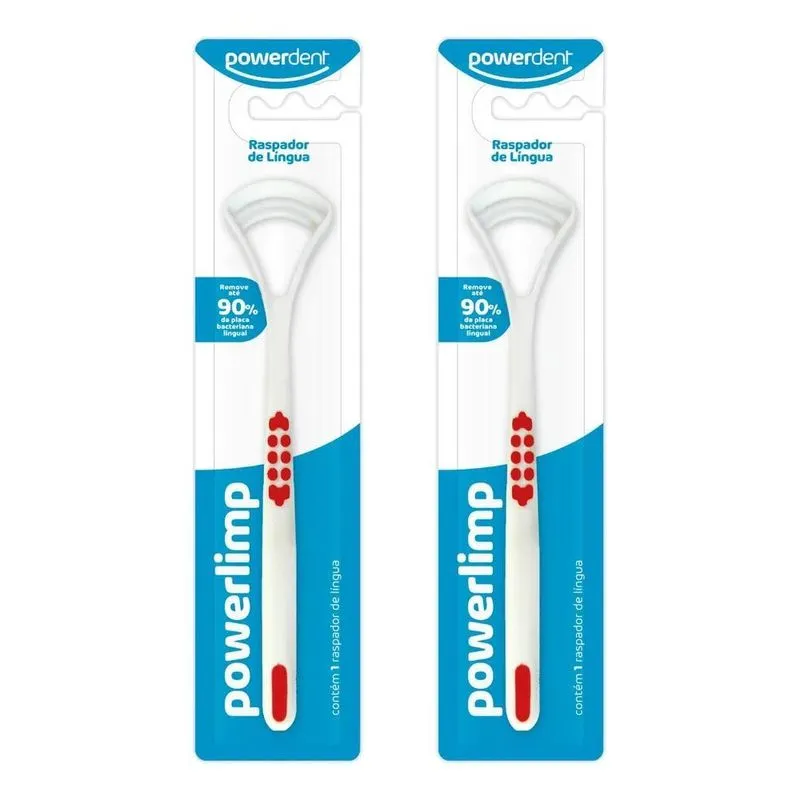 3x Kit 2 Raspador Limpador De Língua Higiene Bucal Powerlimp