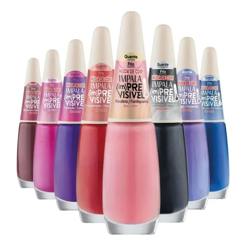 10x Coleção Impala Imprevisivel Duo Color Kit C/8 Esmaltes