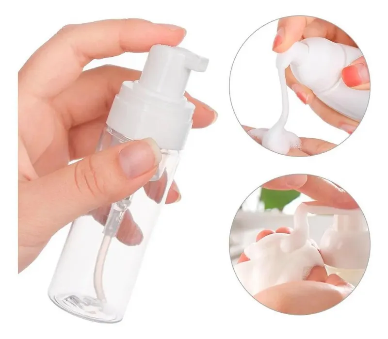 2x Frasco Pump Válvula Espumadora Limpeza Extensão Cílios 50
