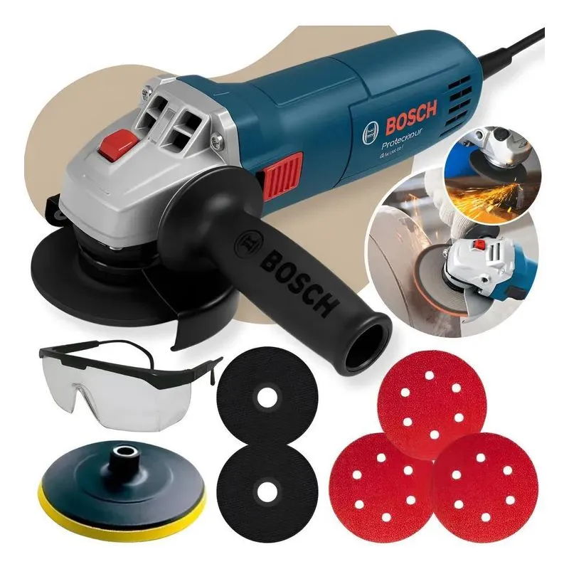 Kit Esmerilhadeira Lixadeira Bosch Disco Corte 220v Azul