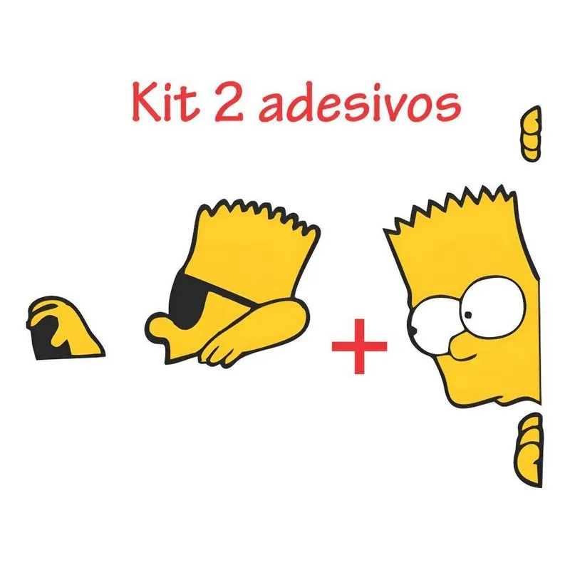 10x 2 Adesivos Bart Simpson Dirigindo E Carona Para Carro V
