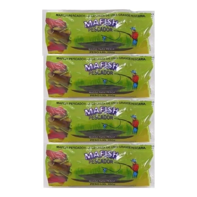 3x Kit 4 Massa Mafish Sabor Coco Fedidinha 200g Full