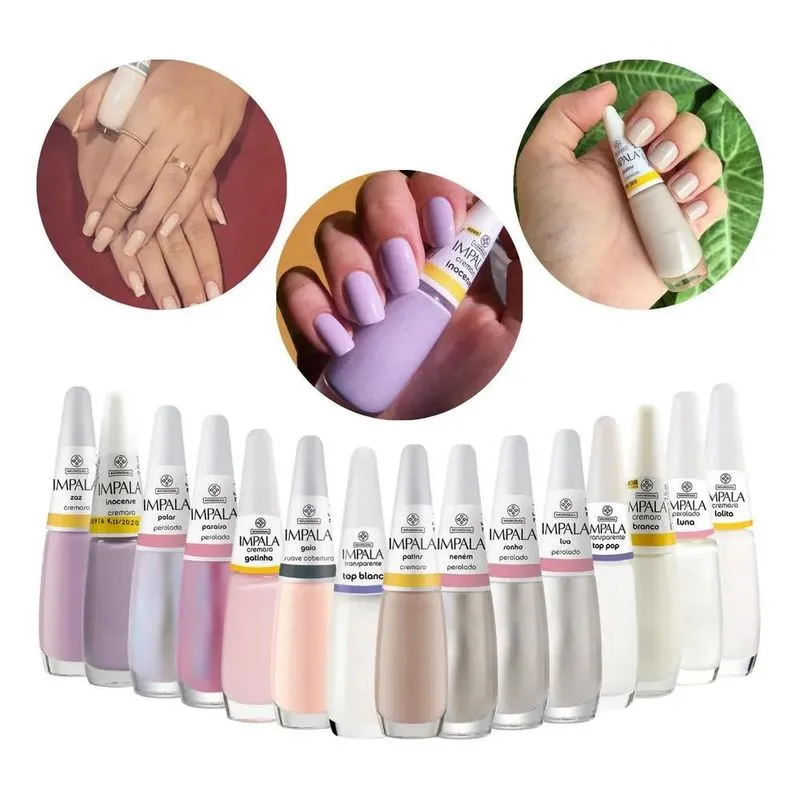 2x Kit 15 Esmaltes Impala Tons Claros Completo