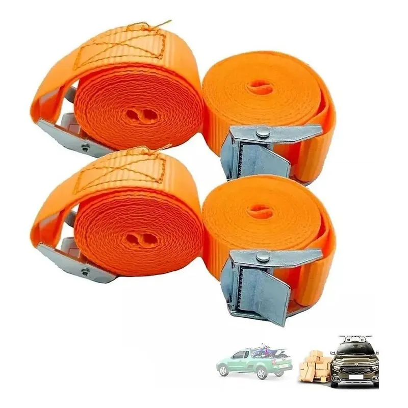 Kit 4 Cinta De Carga Sem Catraca 2,5m X 25mm Starfer 120kg