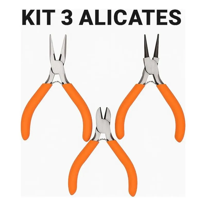 Kit Com 3 Alicates Vbs Brasil Artesanato Bijuteria Bico Cort
