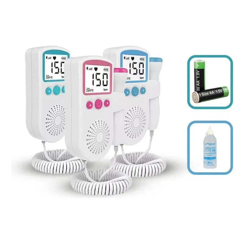 Kit Doppler Fetal Sonar Batimento Bebe Ultrassom + Gel Pilha