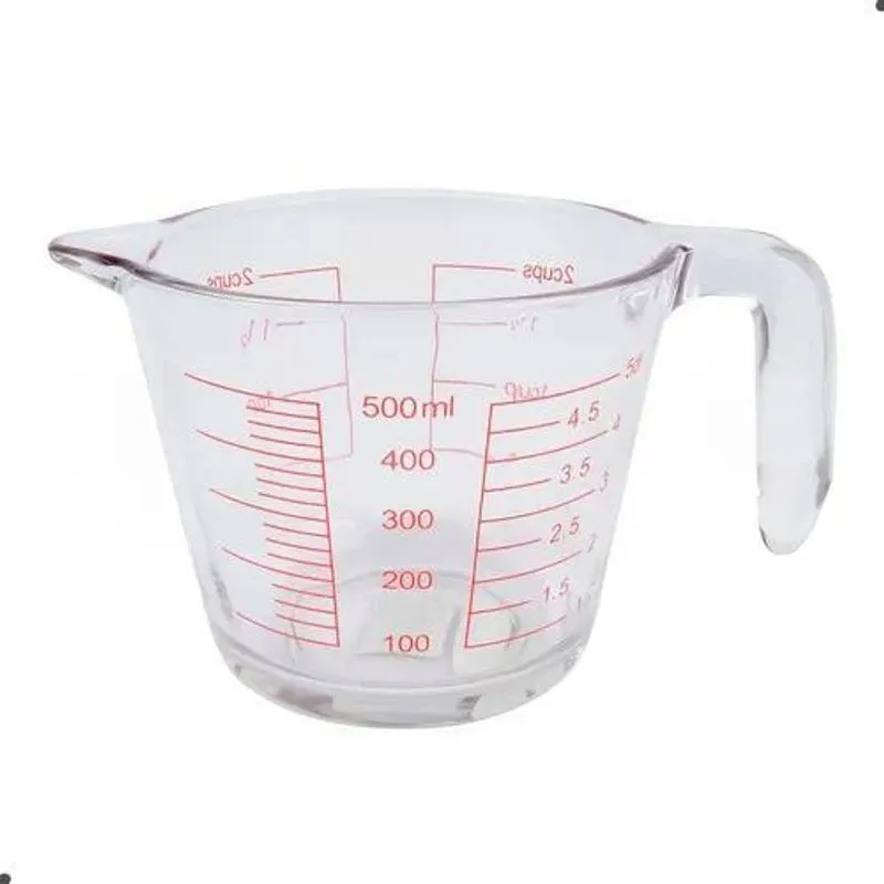 5x Jarra Copo Medidor De Vidro Graduada 500ml Com Alça