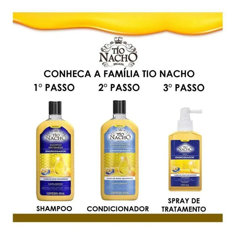 2x Shampoo Engrossador Tío Nacho Capilgross Caixa 415ml