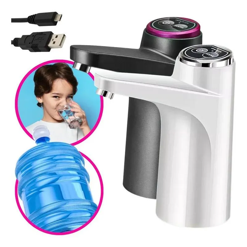 5x Bomba Galão Água Recarregável Dispenser Bivolt Usb Elétri