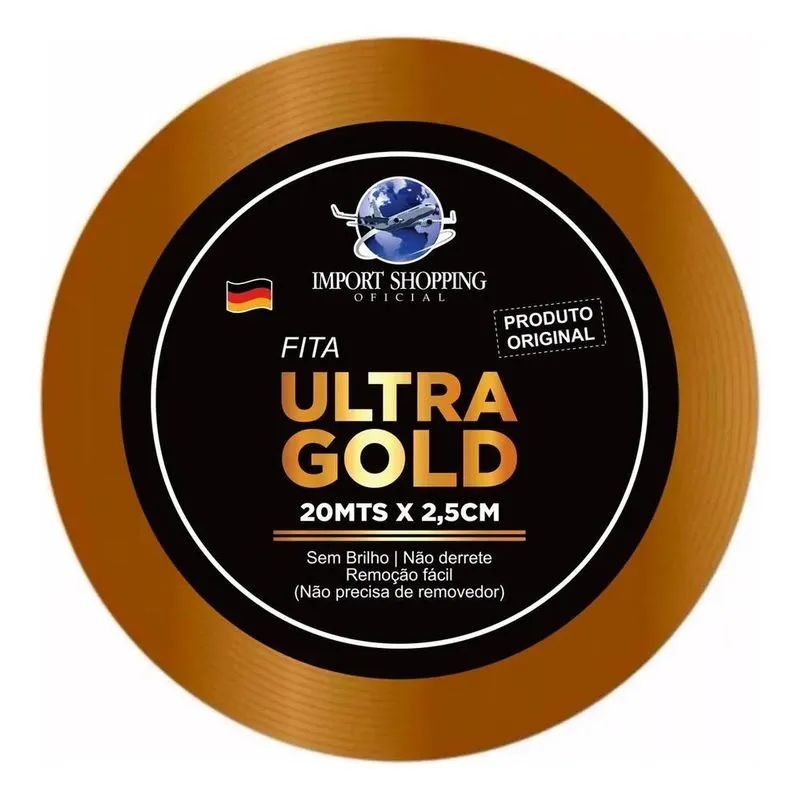 2x Fita Amarela Ultra Gold 20m X 2,5cm - Próteses Capilar