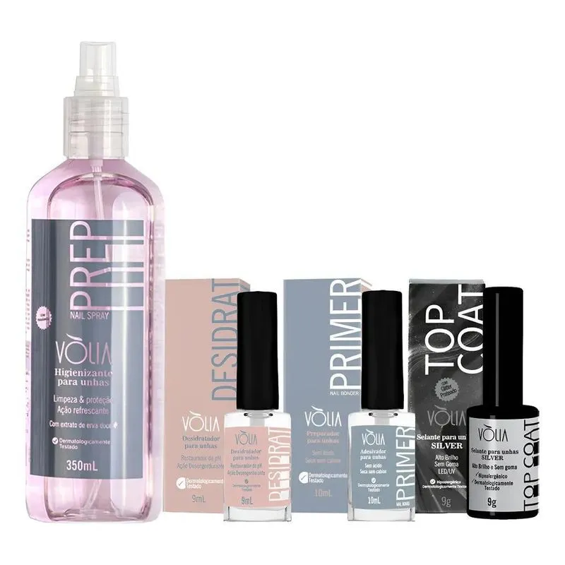Kit Preparadores Vlia Prep Topcoat (escolher Top Coat Silve