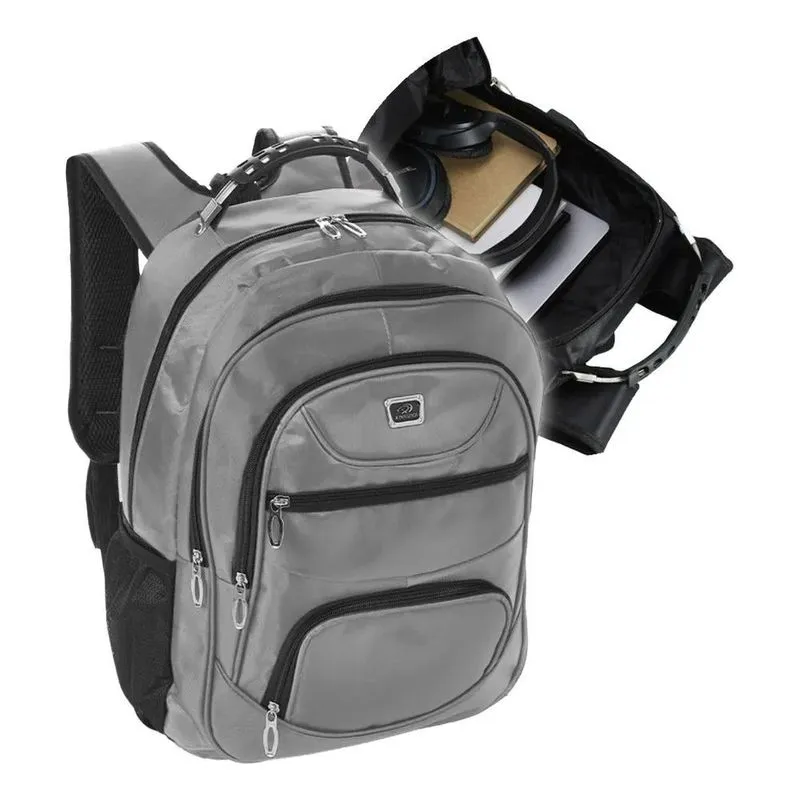 Mochila Masculina Faculdade Impermeável Resistente Gr Cinza