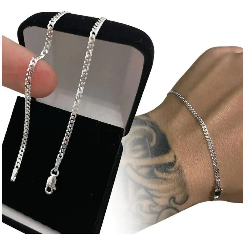 Pulseira De Prata 925 Masculina Legítima Grumet Italiana 21