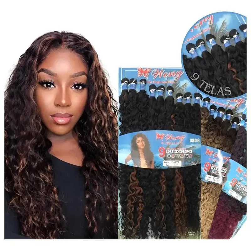 Cabelo Orgânico Cacheado Tela 80cm Morena Iluminada Com Mech