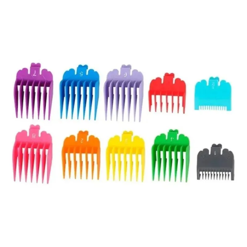 Kit Com 10 Pentes Para Máquina De Cortar Cabelo Do N1 Ao 8