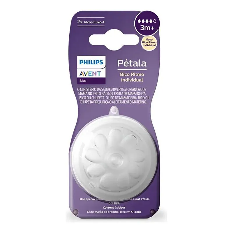 Bico Mamadeira Pétala 3.0 Avent Todas Numeraçõ Pétala 4 (3m+