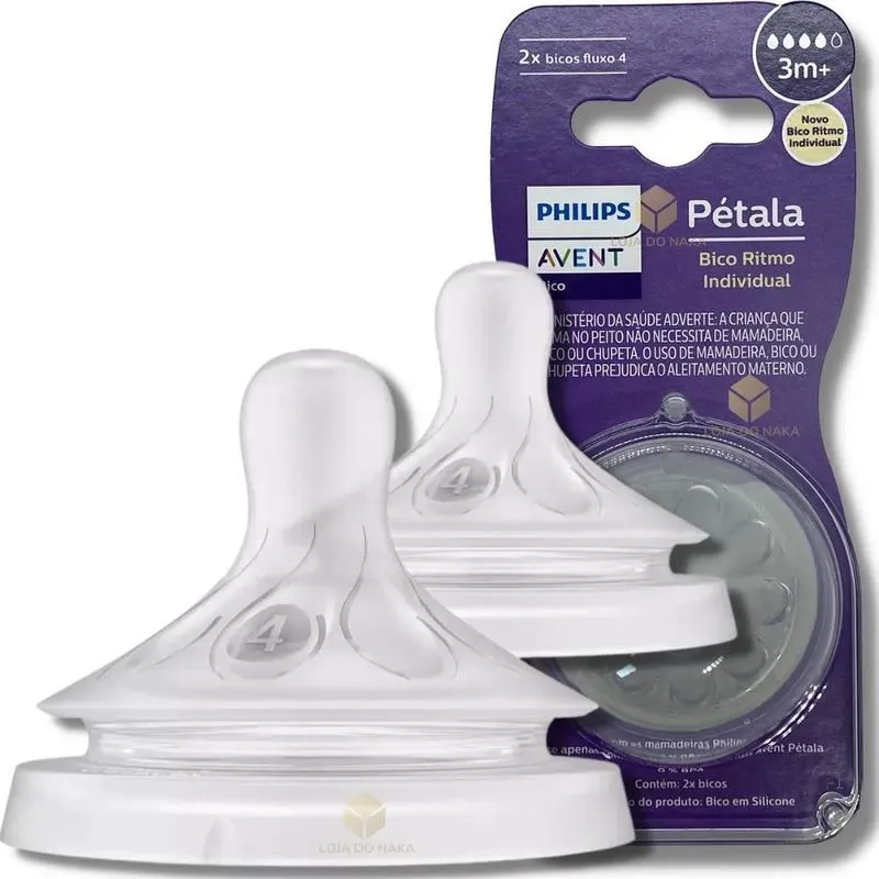 Bico Mamadeira Avent Pétala 3.0 T4 - 3m+ 2 Unidades Philips