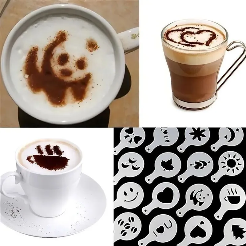 Kit Stencil Barista 16 Moldes Para Decorar Café Bolo Sobreme