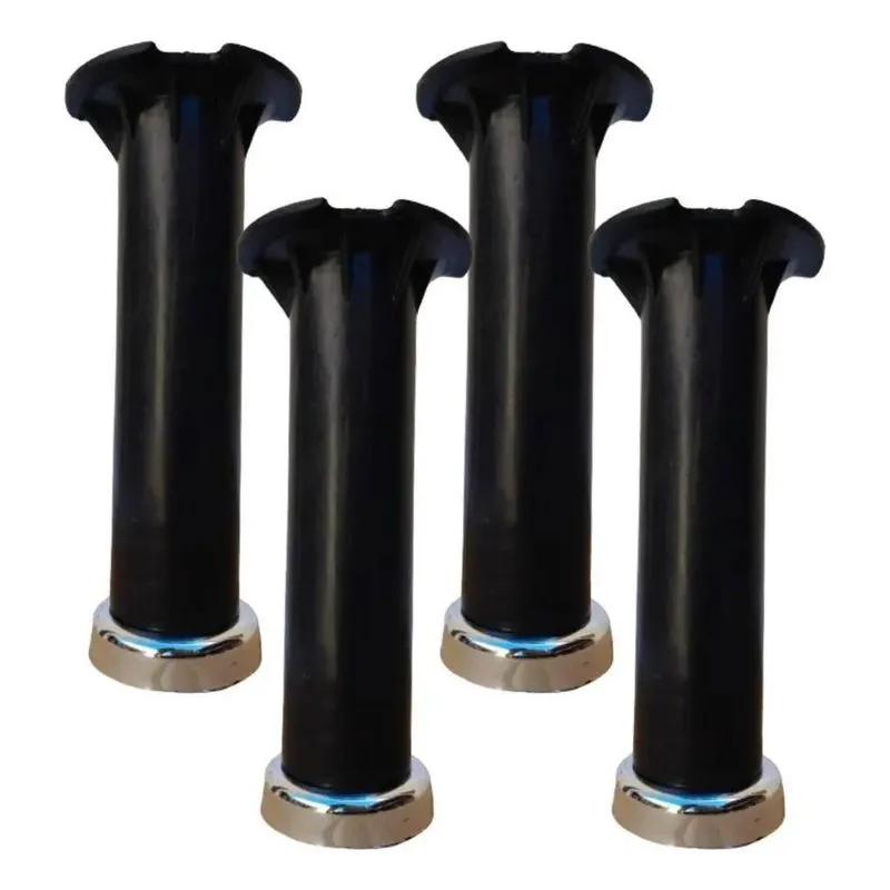 Kit 4 Pés Kaprakaza Itatiaia Cozinha Pé Cromado 4 U Preto