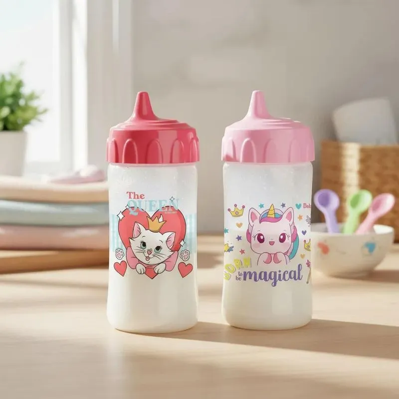 Copos Treinamento Transição Bico Rigido Disney Rosa Meninas