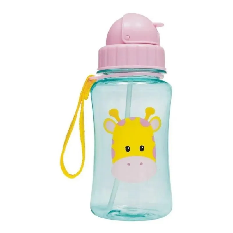 Copo Garrafa Infantil De Água Com Canudo Retrátil Sil Girafa