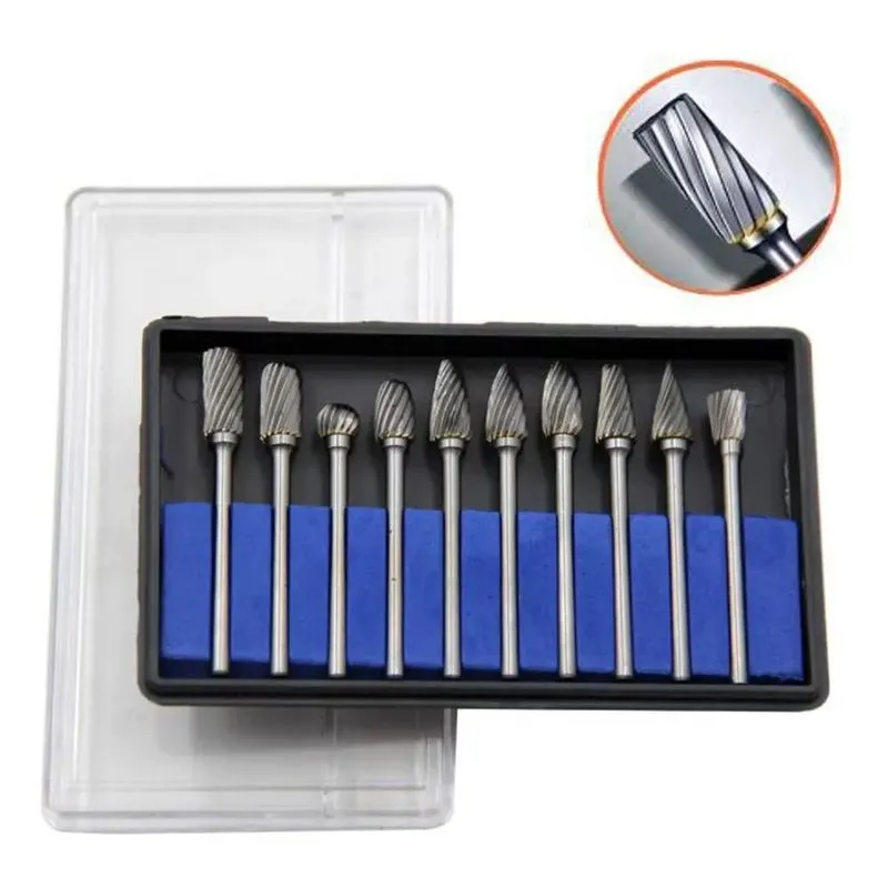 3x Lima E Fresa Rotativa Metal Duro Tungstênio Dremel 10 Peç