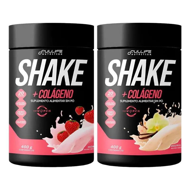 Kit 2 Shake Substituto De Refeição Zero Açúca Morango/baunil