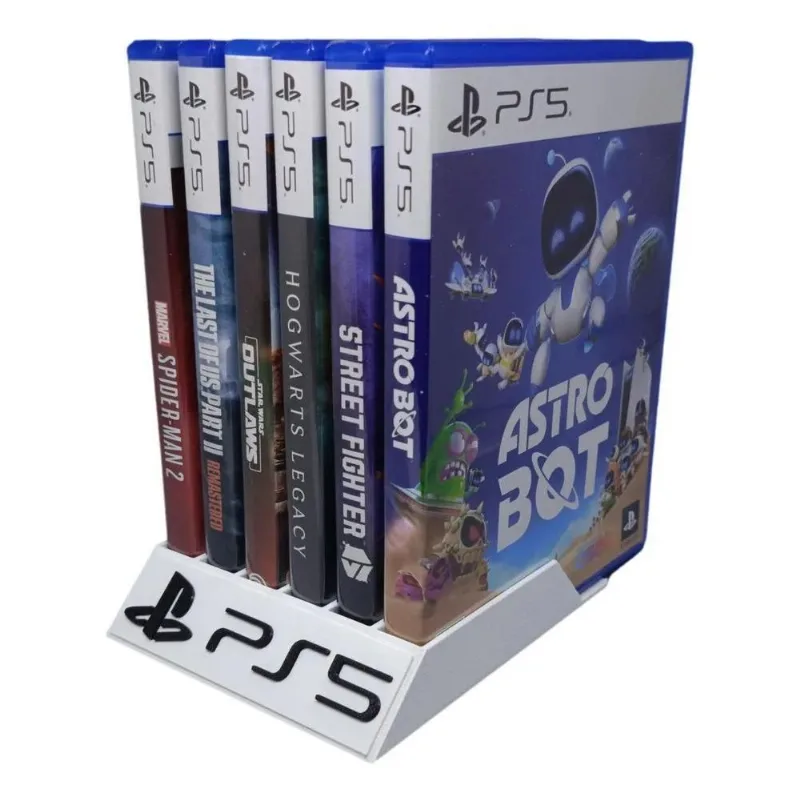 Suporte Organizador Para 6 Jogos Do Ps5 Playstat Branco