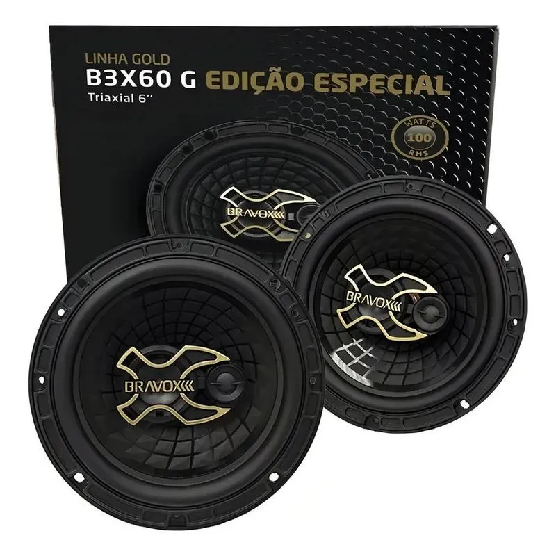 Tipo De Alto-falante Triaxial Bravox B3x60 Cor Preto X 2 Uni