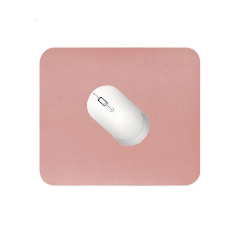 Kit 3 Mouse Pad Pequeno 20X20 Couro Sintético Quadrado Rosa