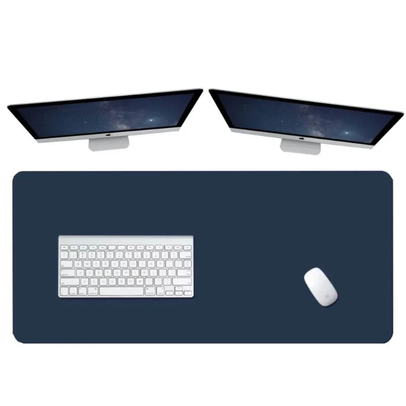 Mouse Pad 120x60cm Extra Grande Tapete de Mesa Azul Marinho Antiderrapante Impermeável