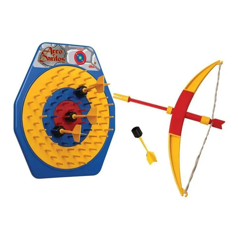 3x Arco E Flecha Infantil Com Dardos E Alvo 25 Cm - Elka Cor