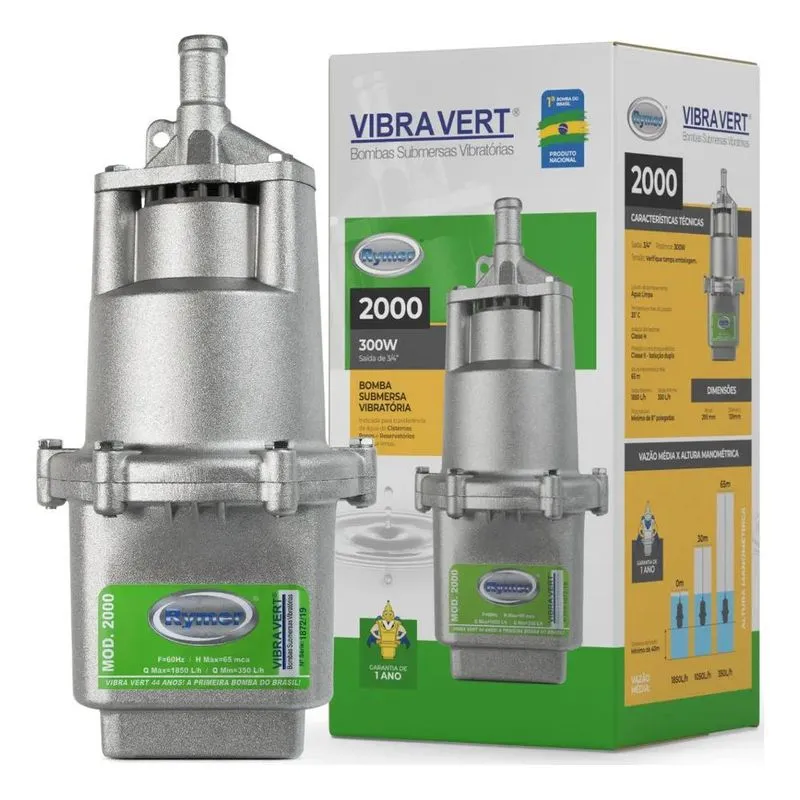 3x Vibra Vert Rymer 2000 Bomba Submersa Poço Sapo