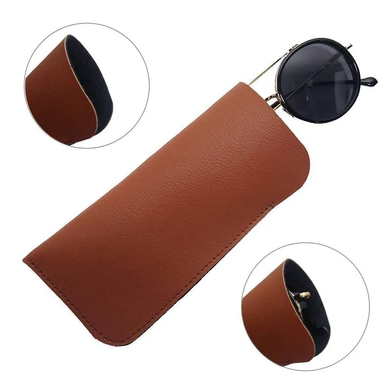 Kit 2 Porta Óculos Estojo Capinha Marrom