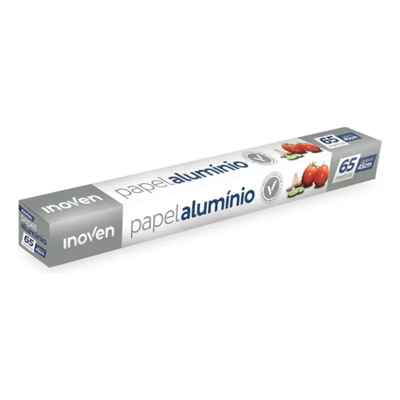 Papel Aluminio 45cm X 65 Metros Forte P/assados E Congelados