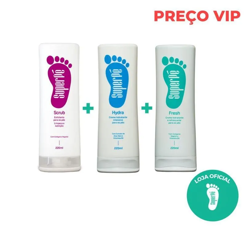 Kit Creme Para Os Pés Scrub Hydra E Fresh Super Pé 200ml